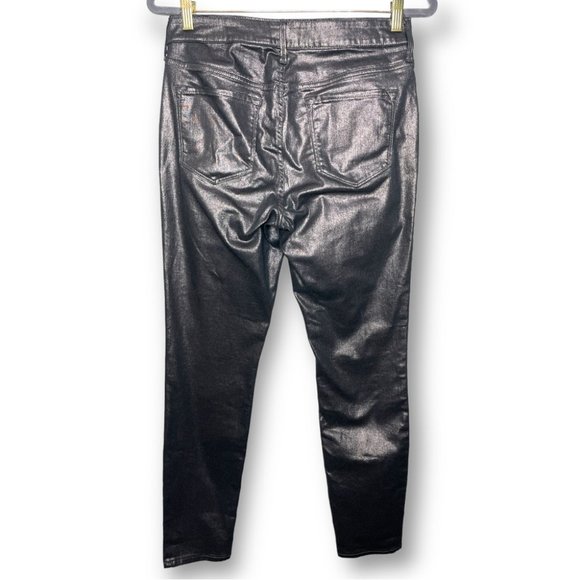 Old Navy Size 8 Rockstar Metallic Silver Bronze Stretch Skinny Jeans Festive - Picture 2 of 9